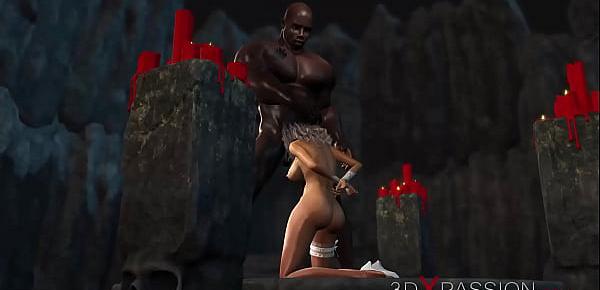  Black big cock and a hot sexy bride in the dungeon
